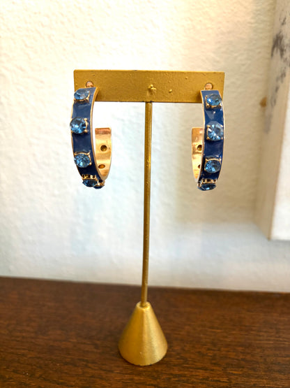 So Blue Bling Hoops