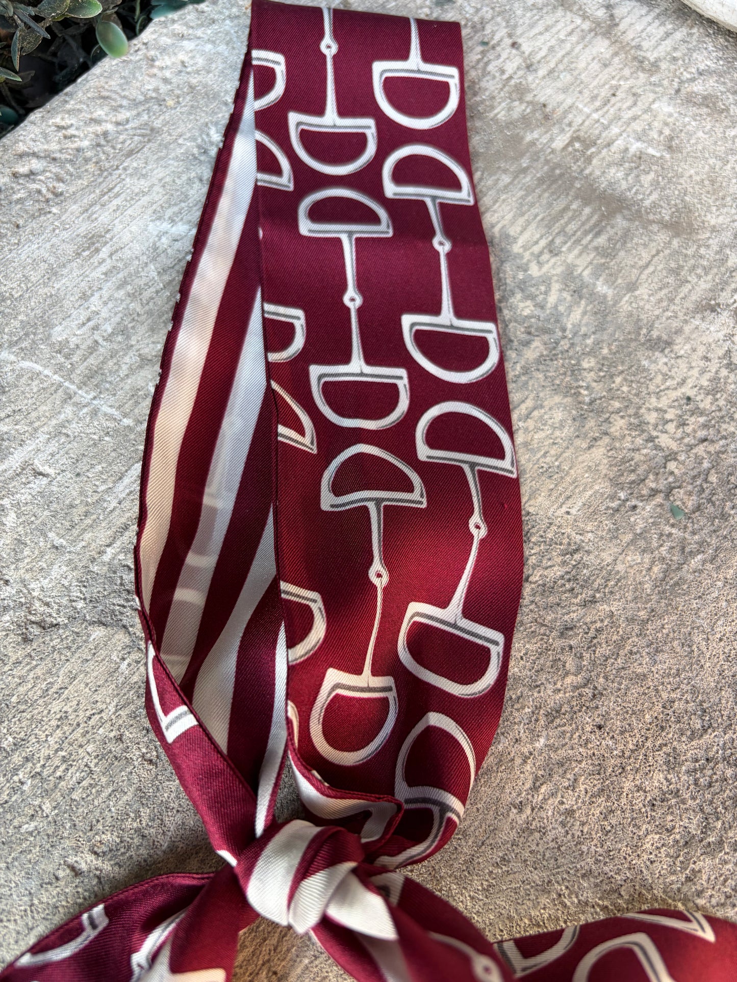 Stylish Gameday Twilly-Burgundy and White