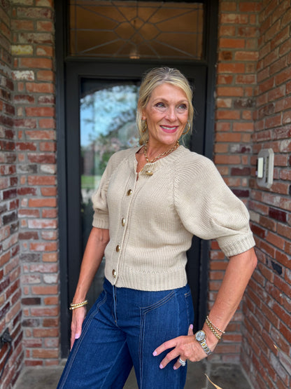 Twist On Timeless Tan Cardigan