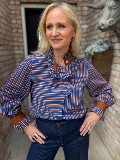 Toffee Stripe Blouse