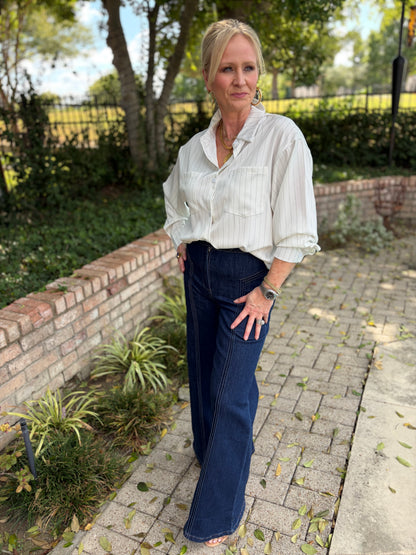 So Chic Striped Blouse