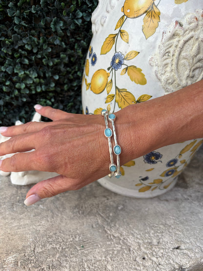 Sea Glass Radiance Bracelet Set-Silver