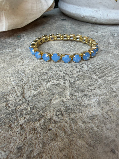 Denim Blue Crystal Stretch Bracelet
