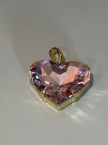 Elle Pink Crystal Heart Charm