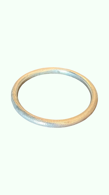 A classic brushed silver bangle bracelet 