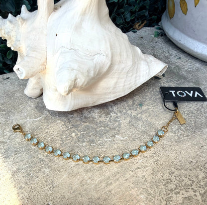 light blue crystal link bracelet by tova