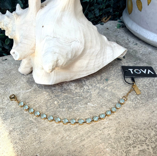 light blue crystal link bracelet by tova