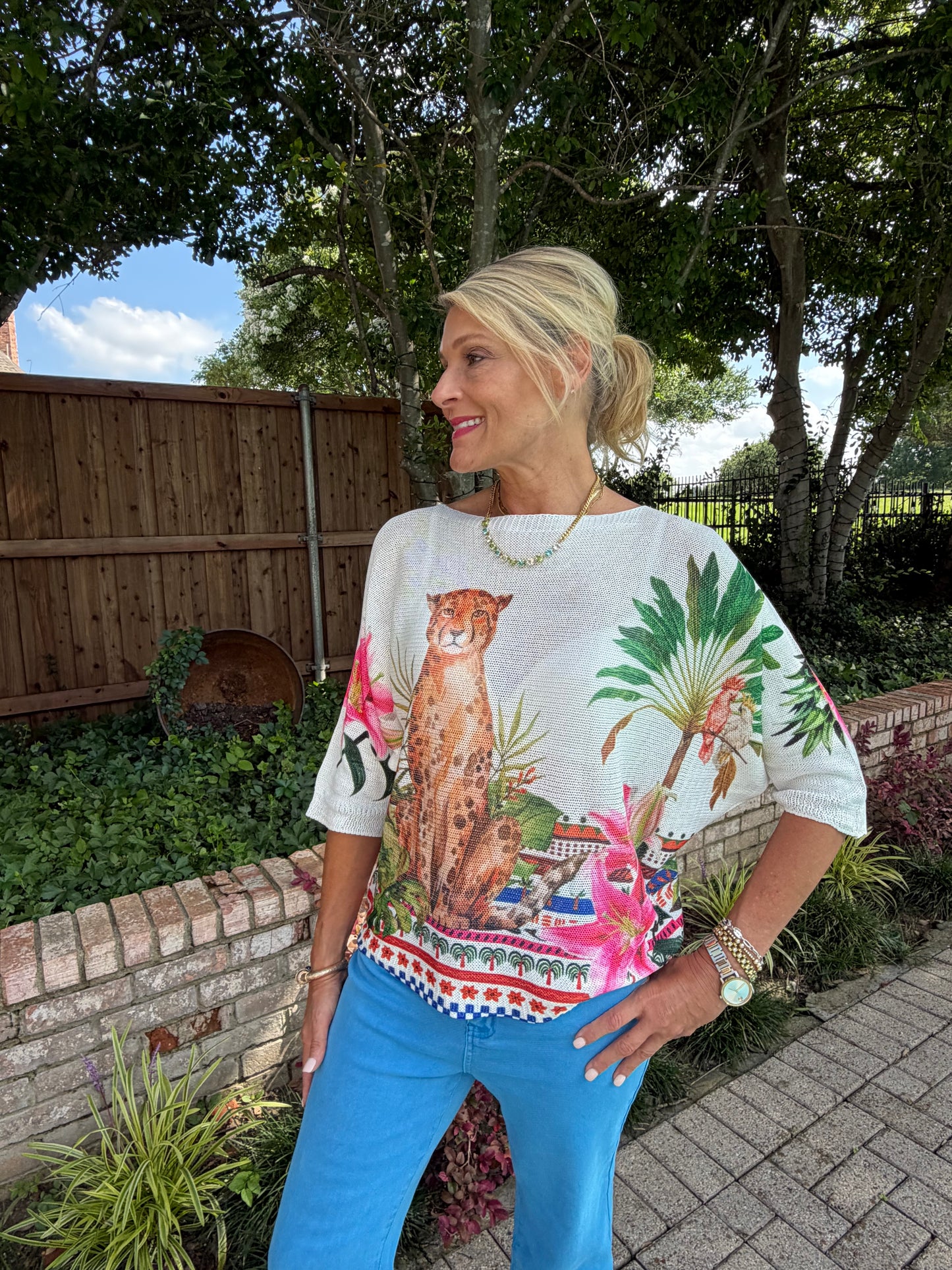 Tropical Cheetah Italian Knit