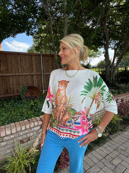 Tropical Cheetah Italian Knit