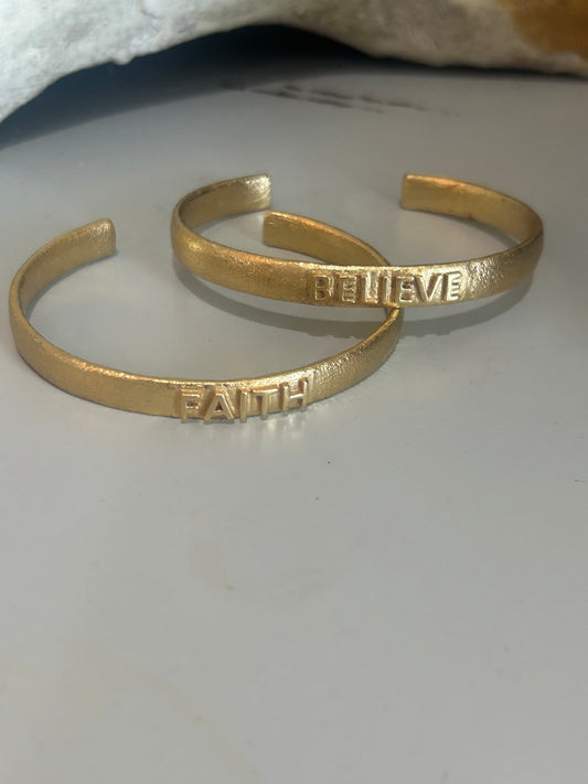Believe Gold Cuff