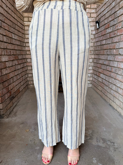 Linen Weekend Striped Pant