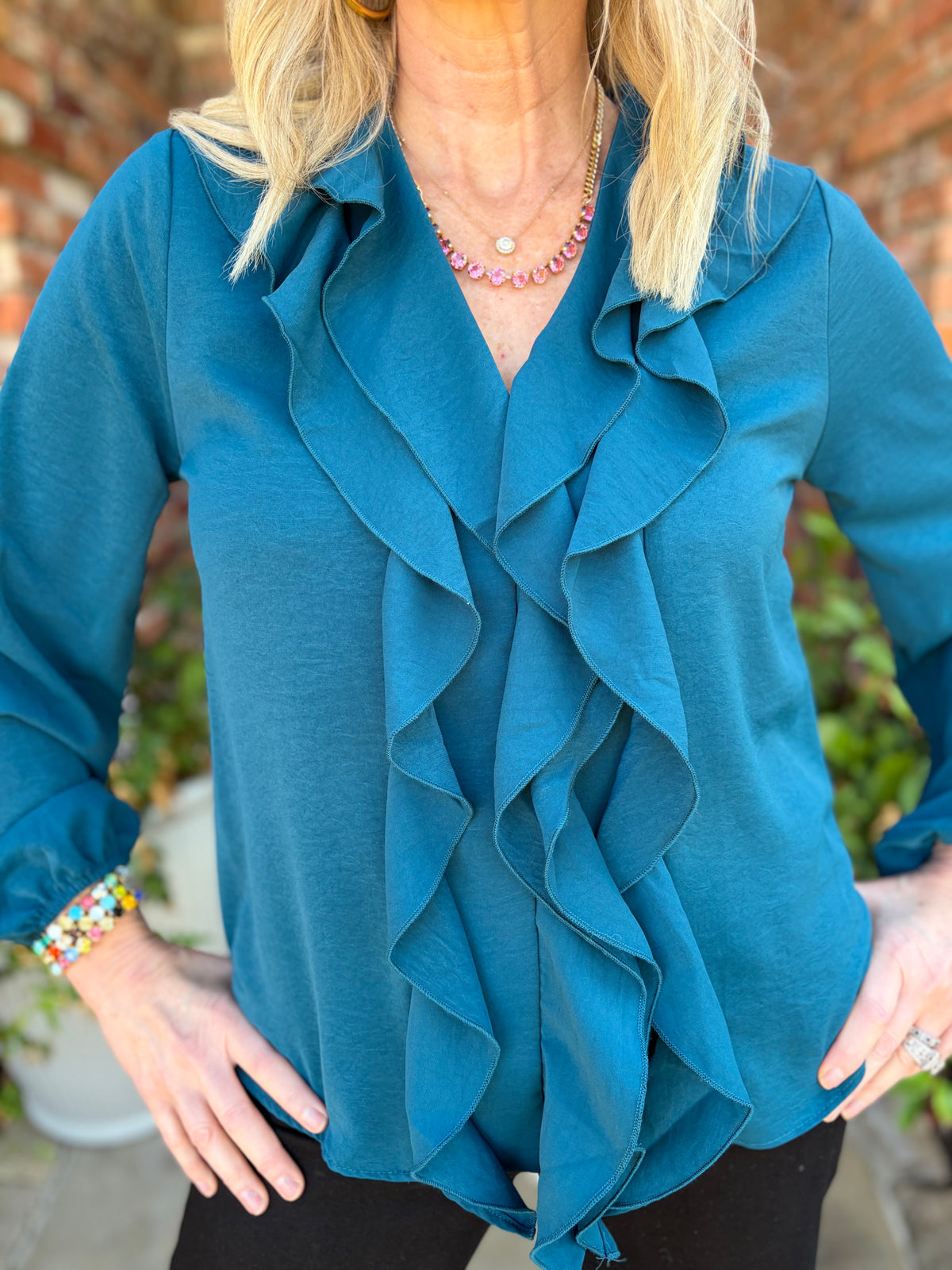 Tessa Teal Blouse