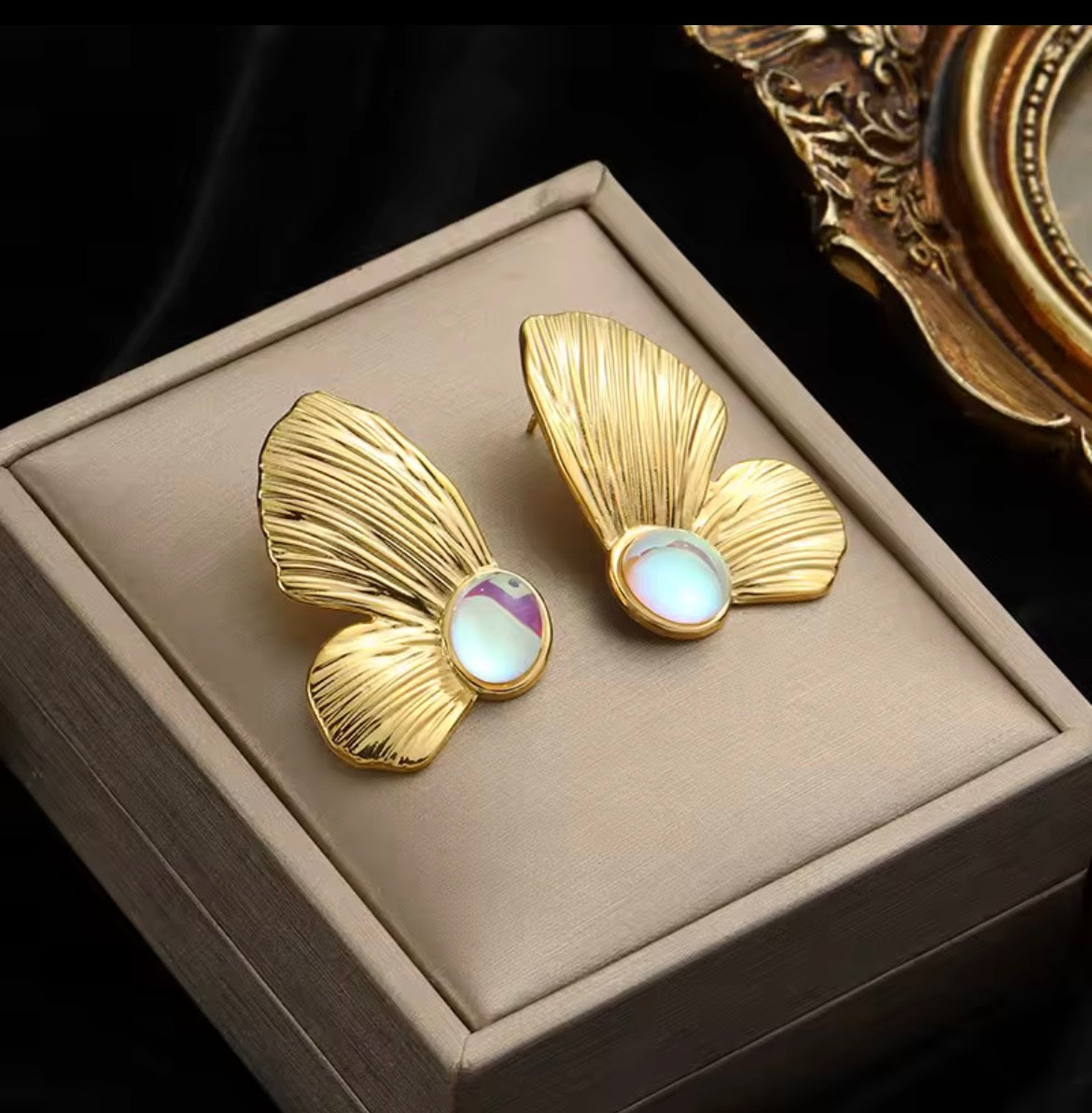 Gold Petal Earrrings