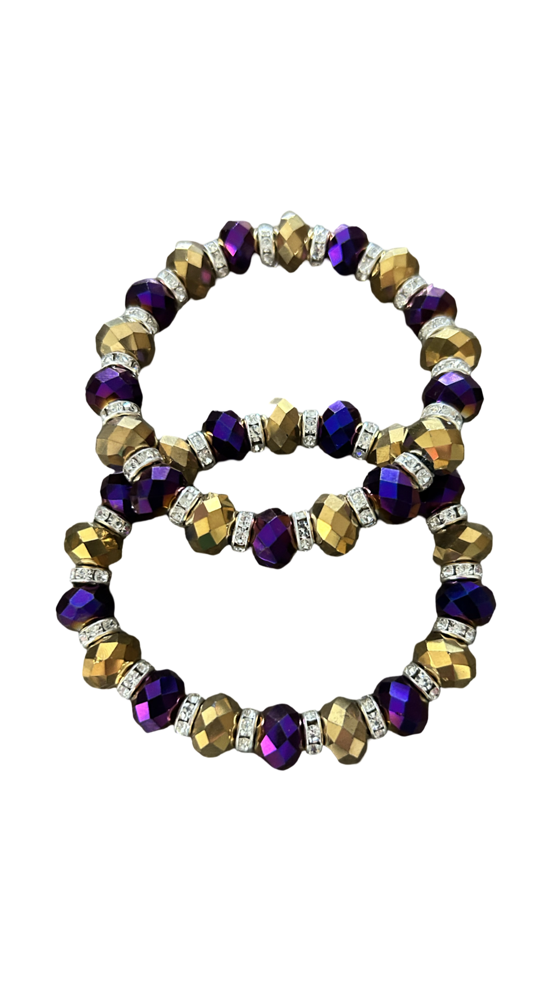 LSU Style Bead Bracelet