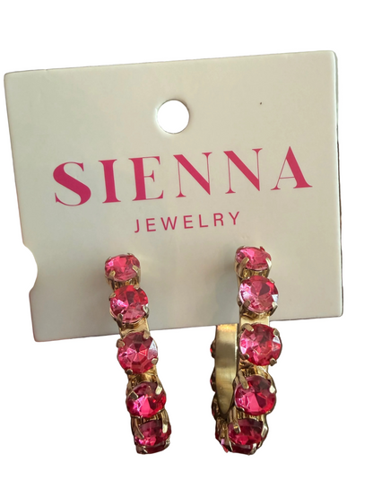 Sienna By Tova- Jess Hoops in Pink
