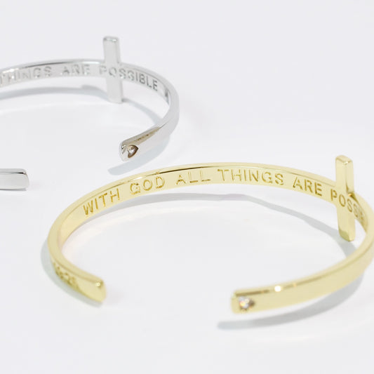 With God All Things Are Possible Cuff Bracelet