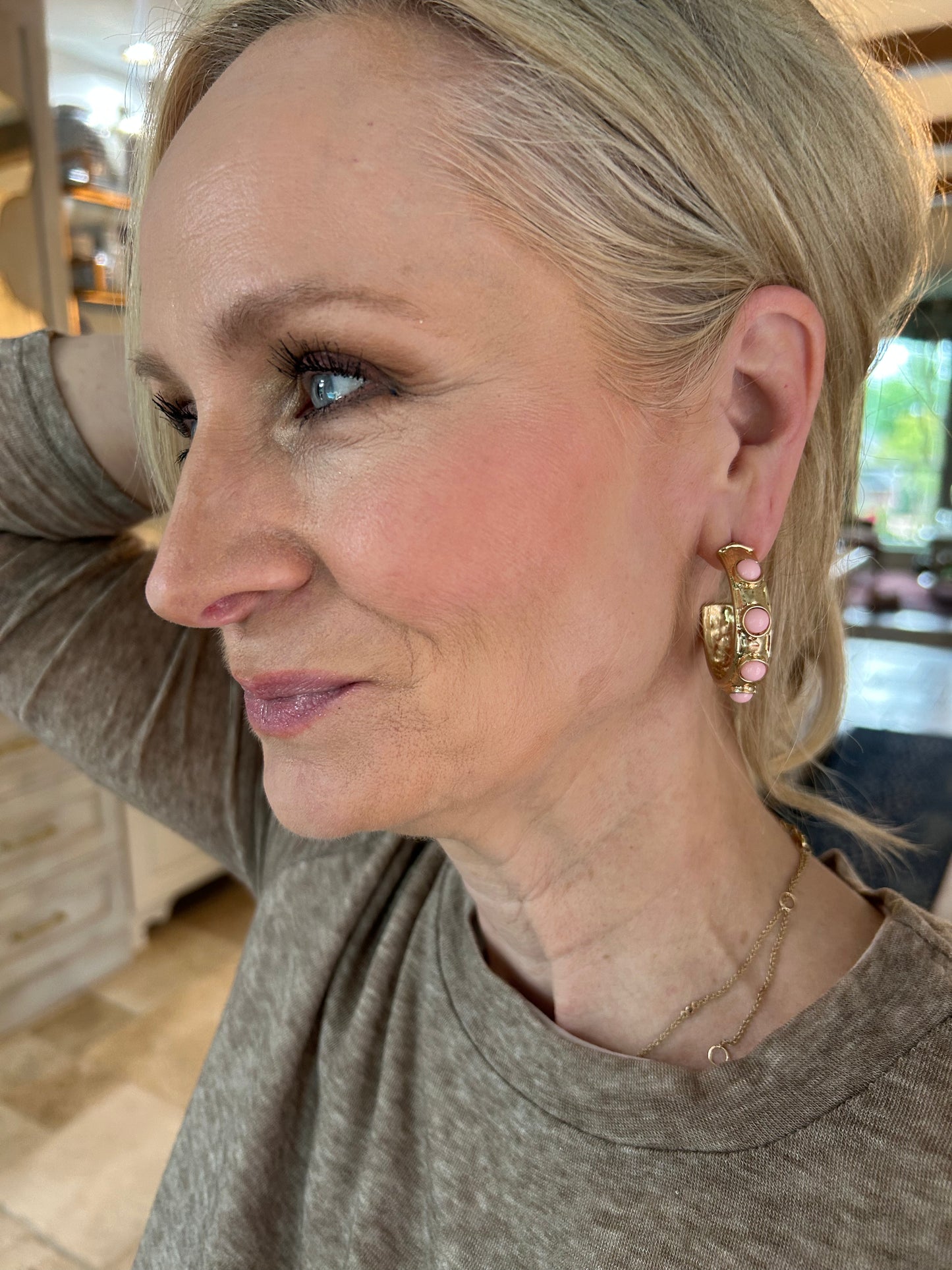 Pink Whisper Hoops