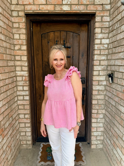 Petal Pink Peplum Top