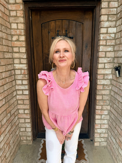 Petal Pink Peplum Top