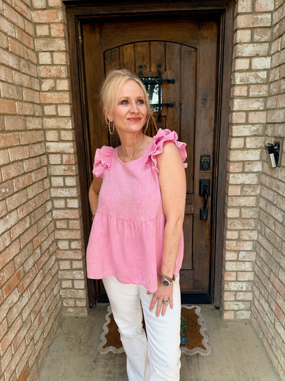 Petal Pink Peplum Top