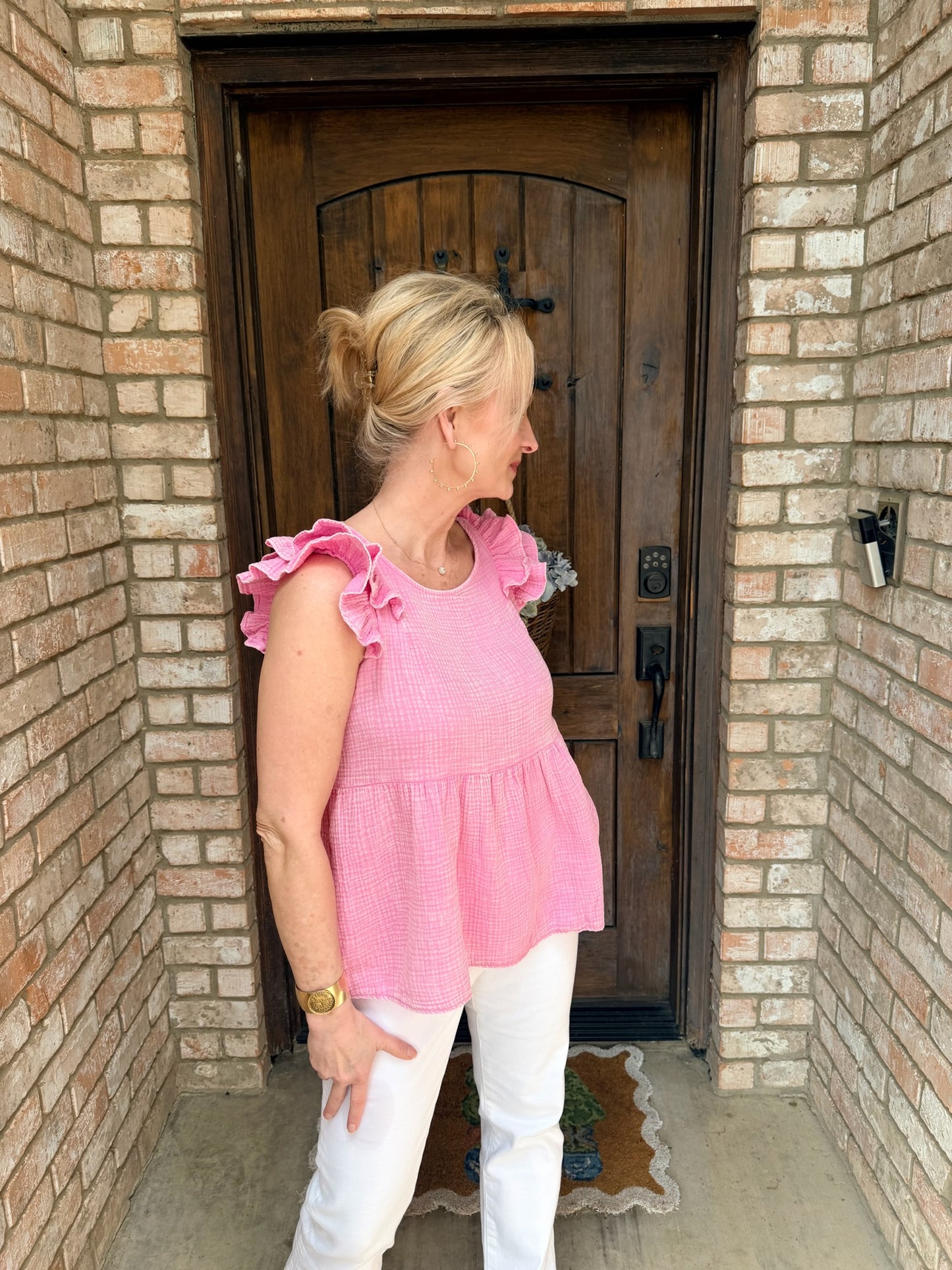 Petal Pink Peplum Top
