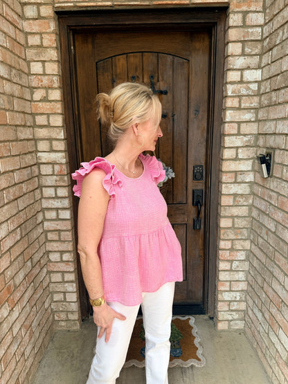 Petal Pink Peplum Top