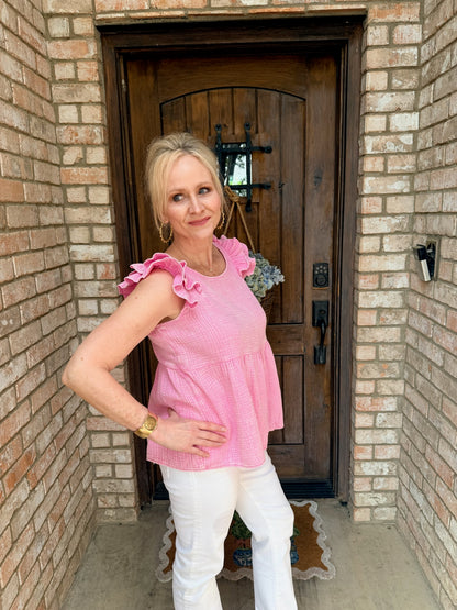 Petal Pink Peplum Top