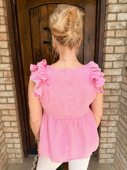 Petal Pink Peplum Top