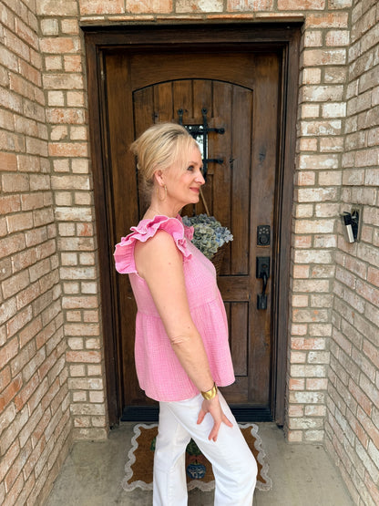 Petal Pink Peplum Top