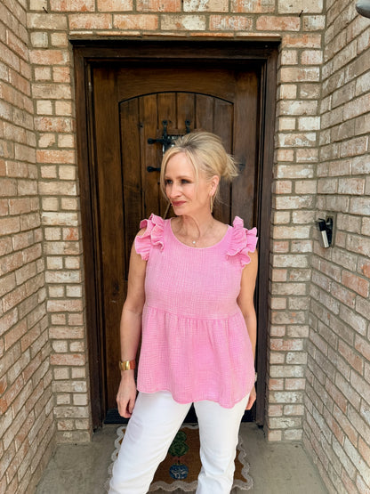 Petal Pink Peplum Top