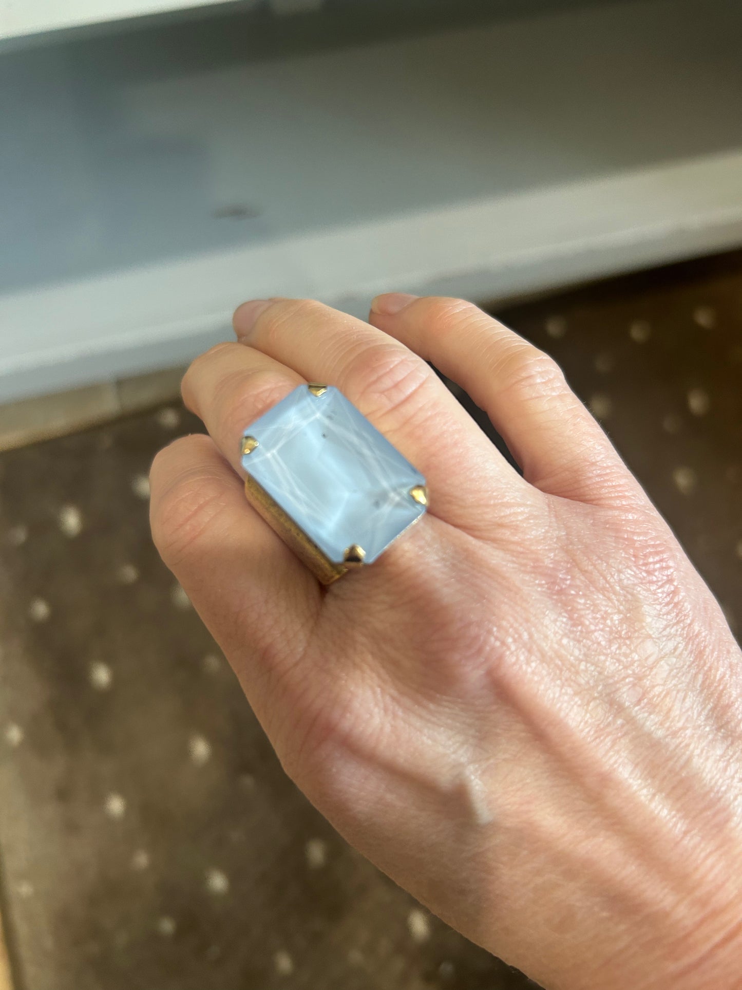 Tova- Mini Soleil Ring in Denim