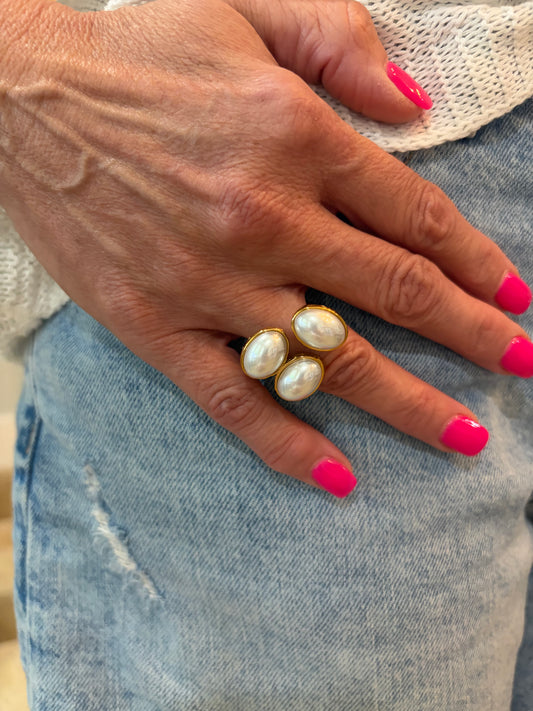 Pearl Cushion Ring