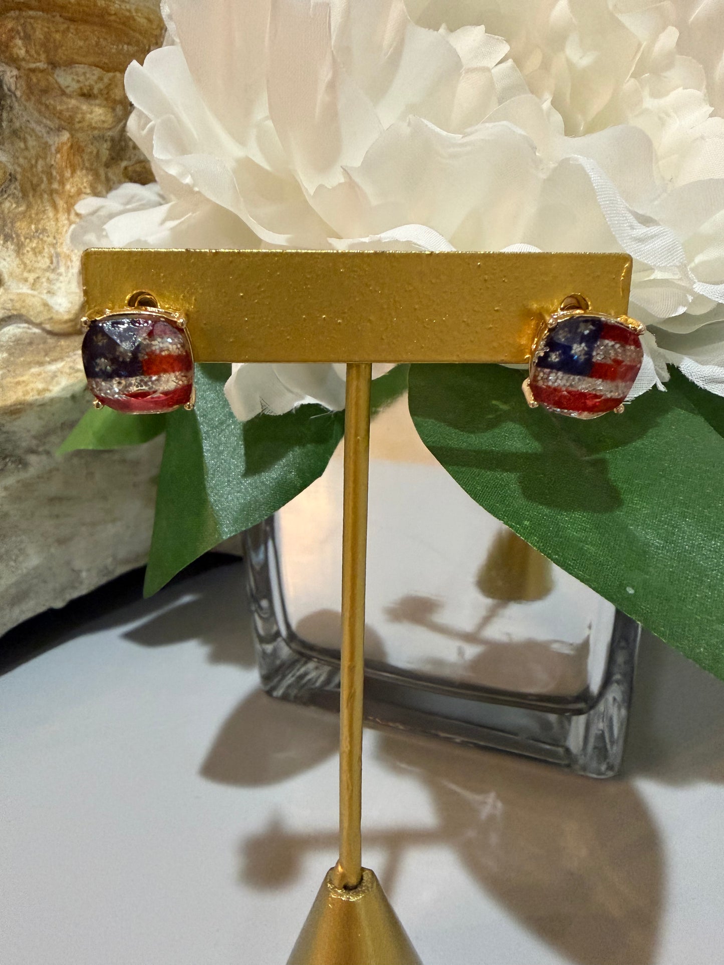 Flag Gemstone Studs