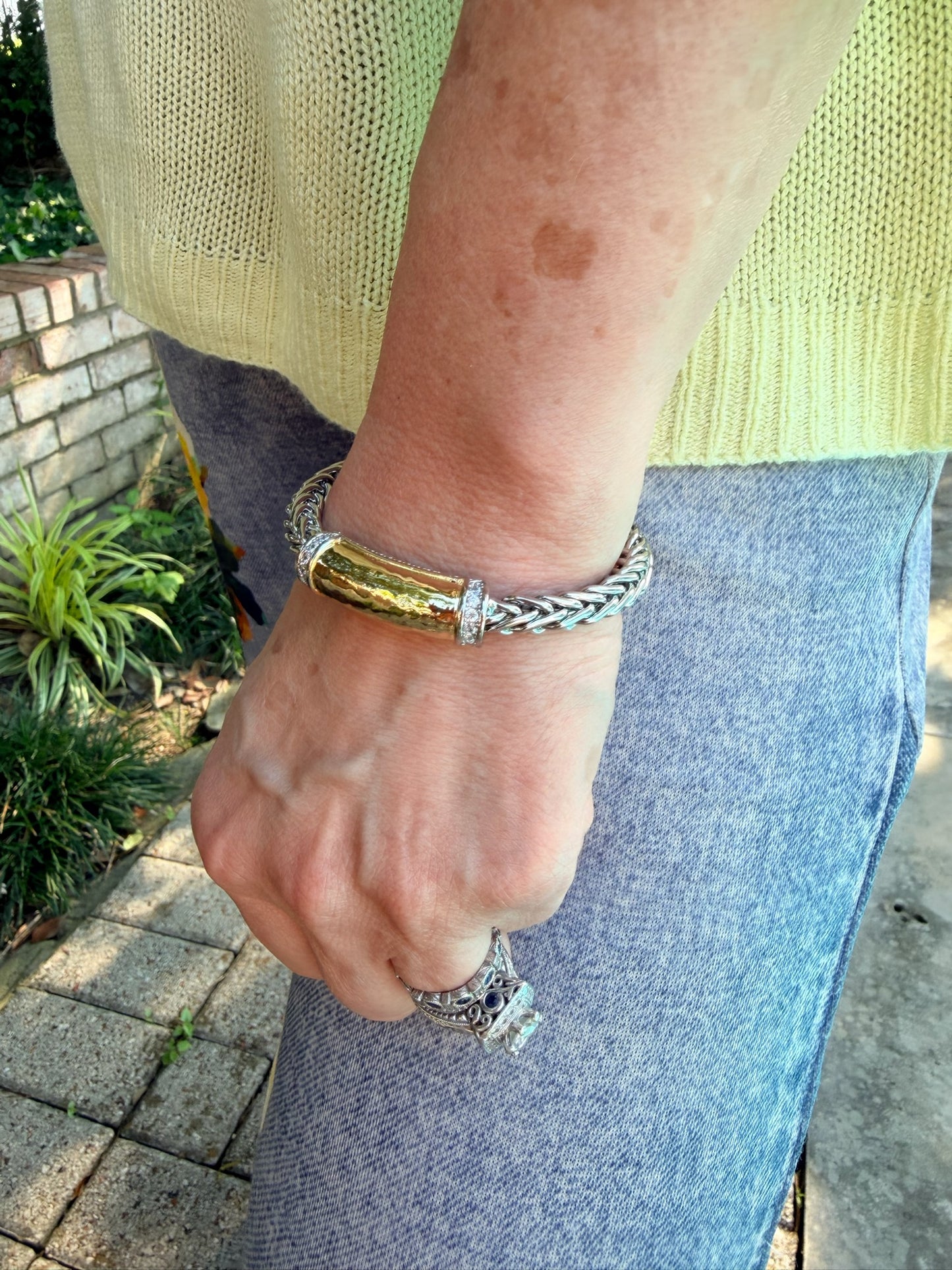 Mixed Metal Lux Cuff Bangle