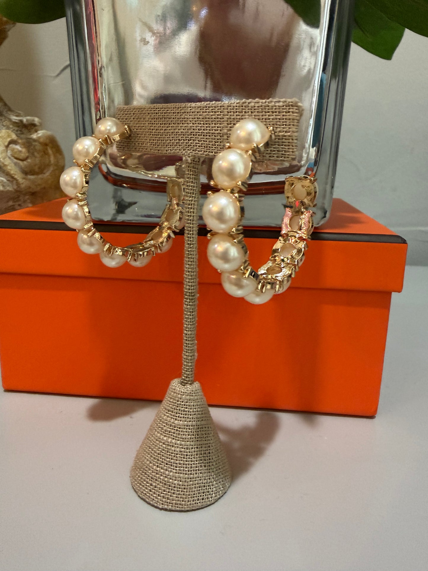 Elevated Pearl Gold Hoops