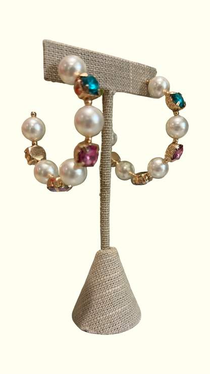 Color Pop Pearl Hoop