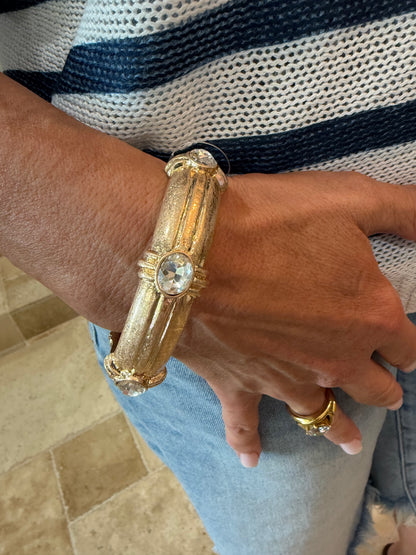 Gold Moment Crystal Bangle
