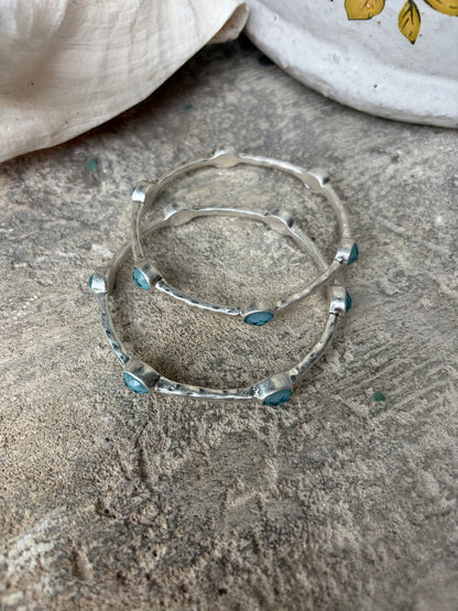Sea Glass Radiance Bracelet Set-Silver
