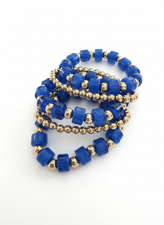 Blue & Gold Gameday Bracelet Set
