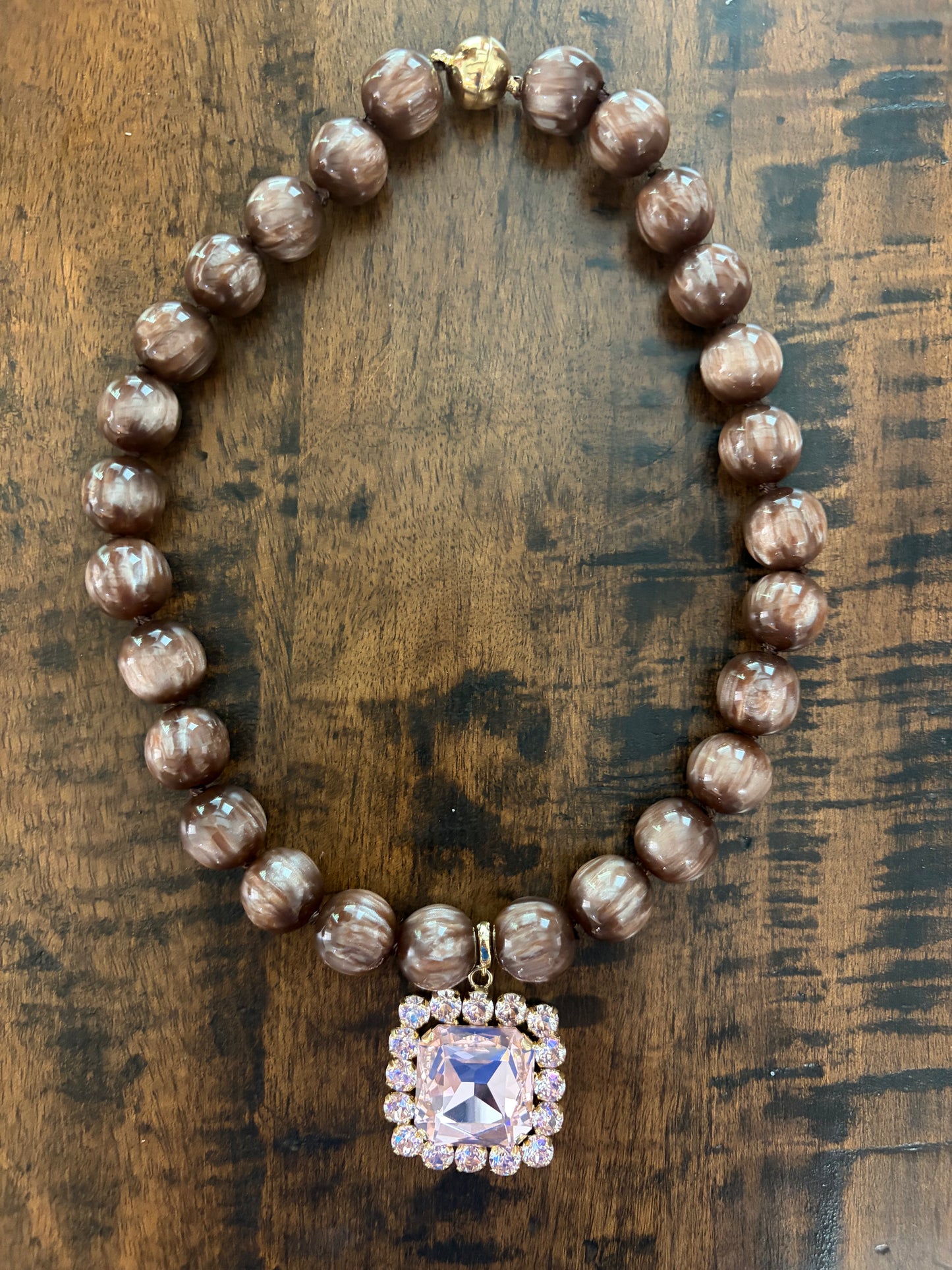 Chocolate Blush Statement Necklace