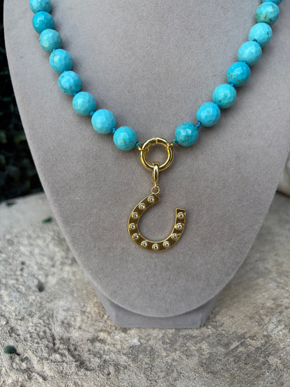Horseshoe Turquoise Bead Necklace