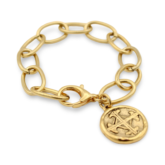 Pre-Authorize: Gold Link Serenity Prayer Bracelet