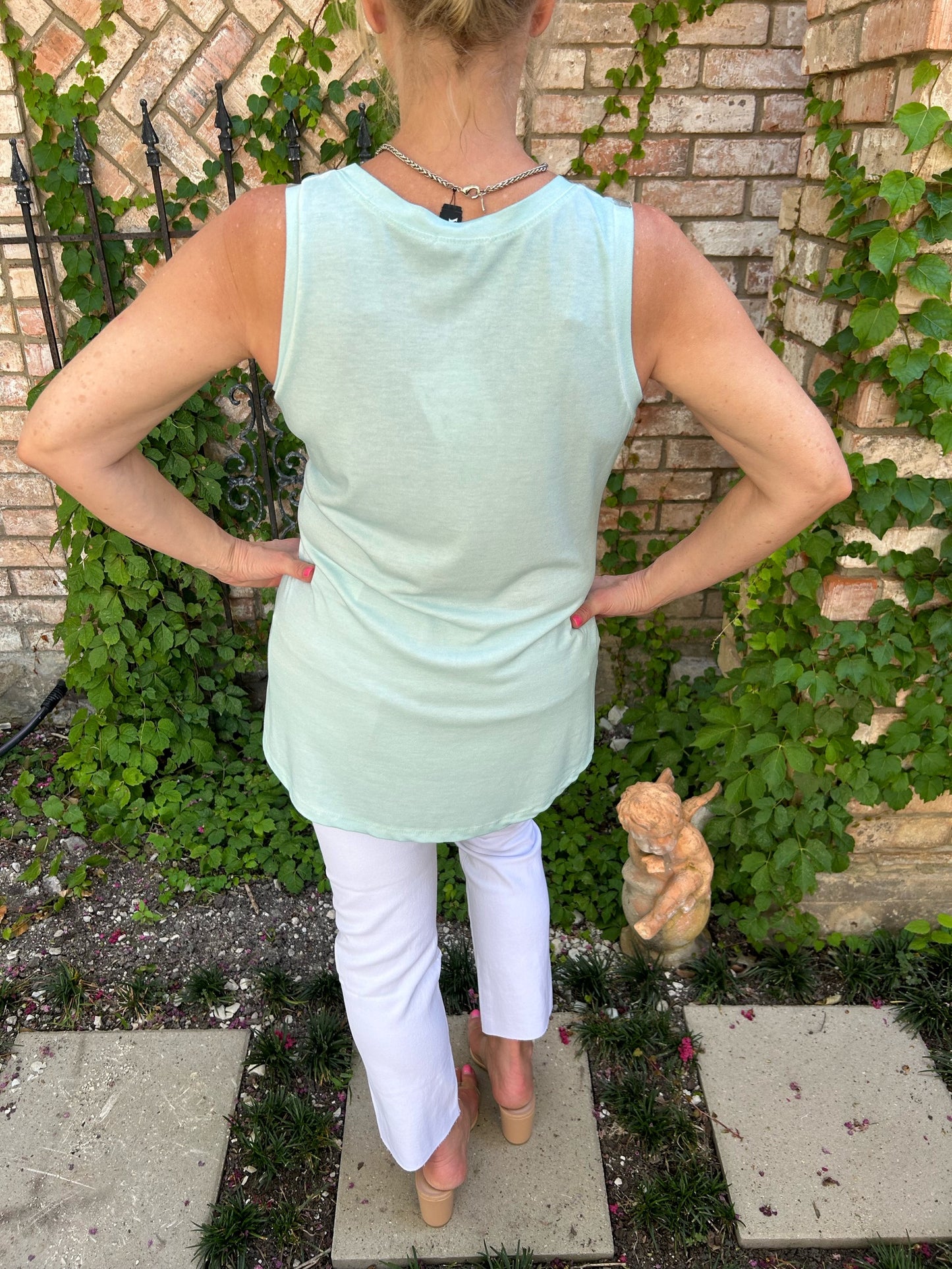 Isabella Italian Tank- Turquoise