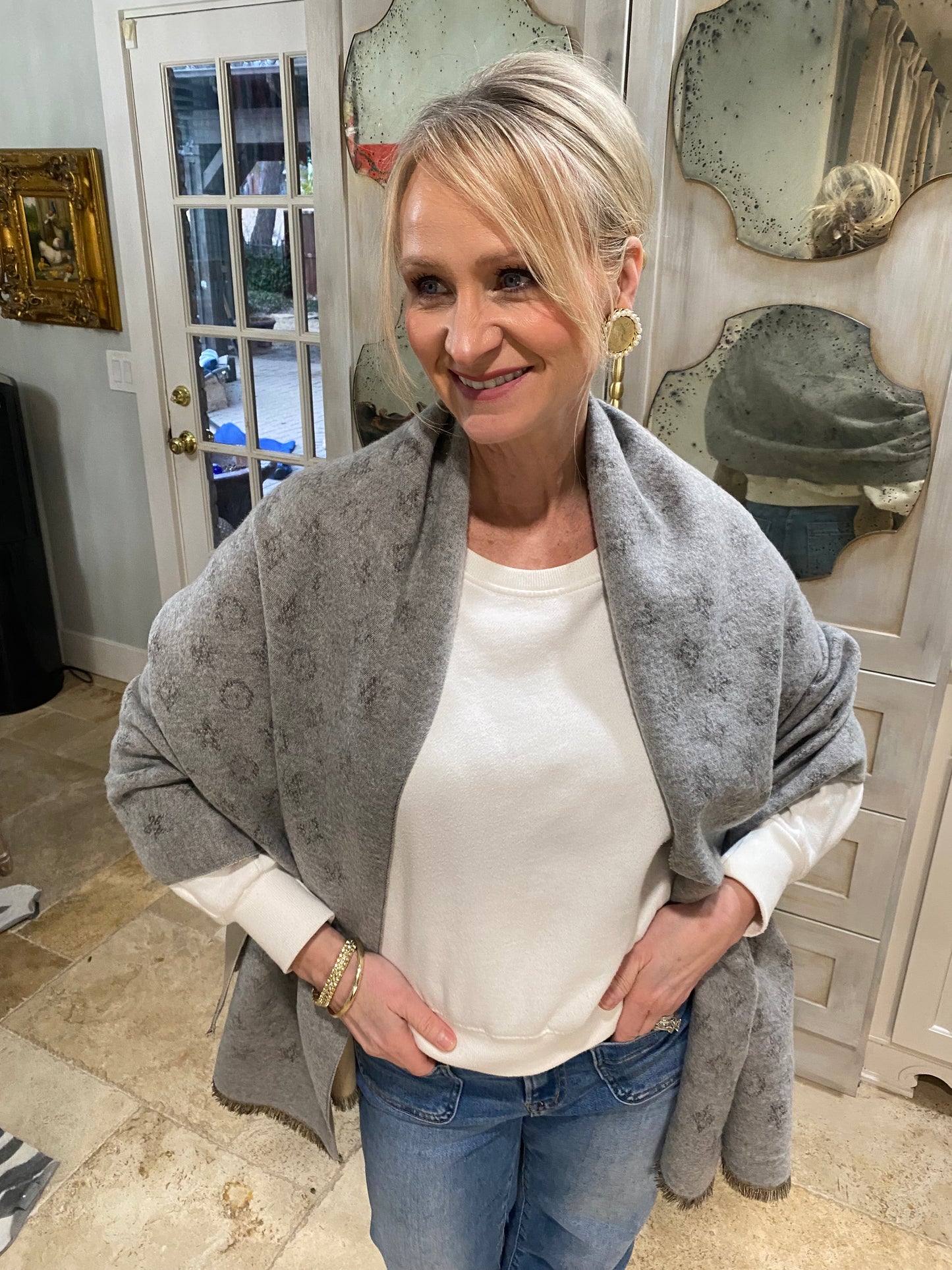 Reversible Clover  Shawl