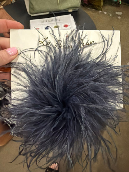 Ostrich Feather Puff - Navy