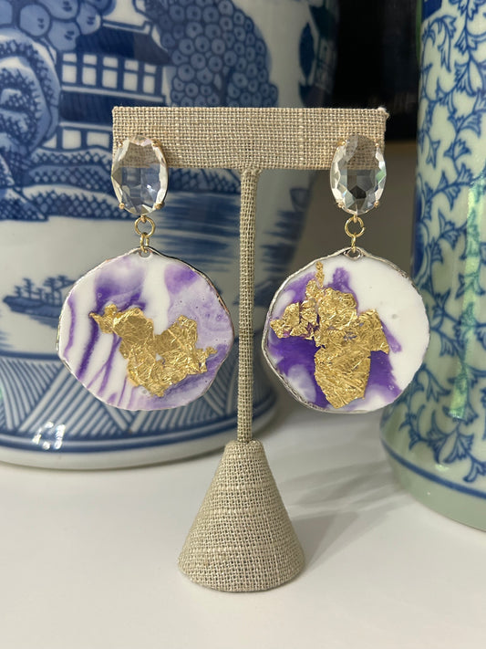 TCU Oval Rhinestone Earring