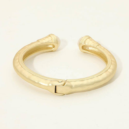 Faceted Pink Stone Hinged Cuff Bracelet