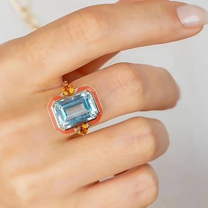 Aquamarine Sunset Ring