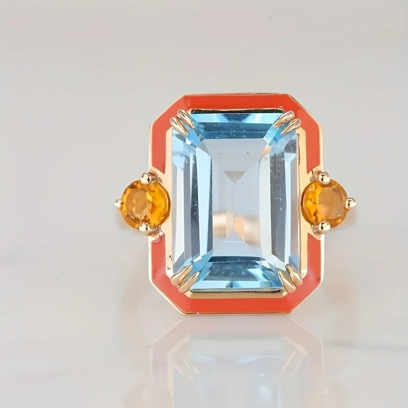 Aquamarine Sunset Ring