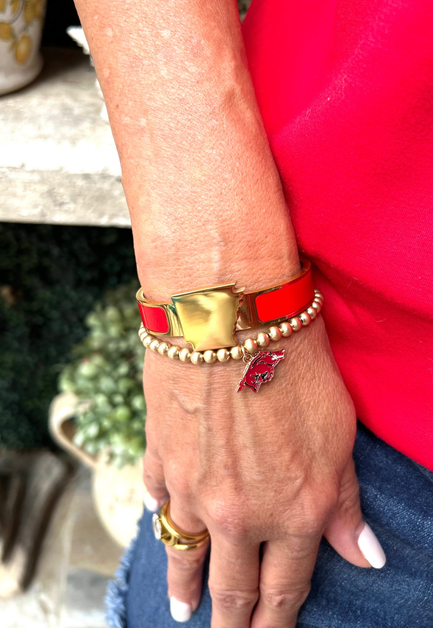 Arkansas Razorbacks Bead Stretch Bracelet